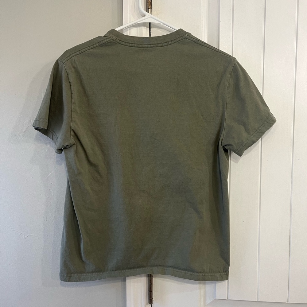 Women’s Olive Green Smiley Face T-Shirt - Picture 3 of 3